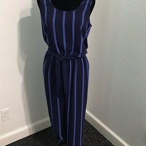 Tommy Hilfiger Blue and White Striped Jumpsuit